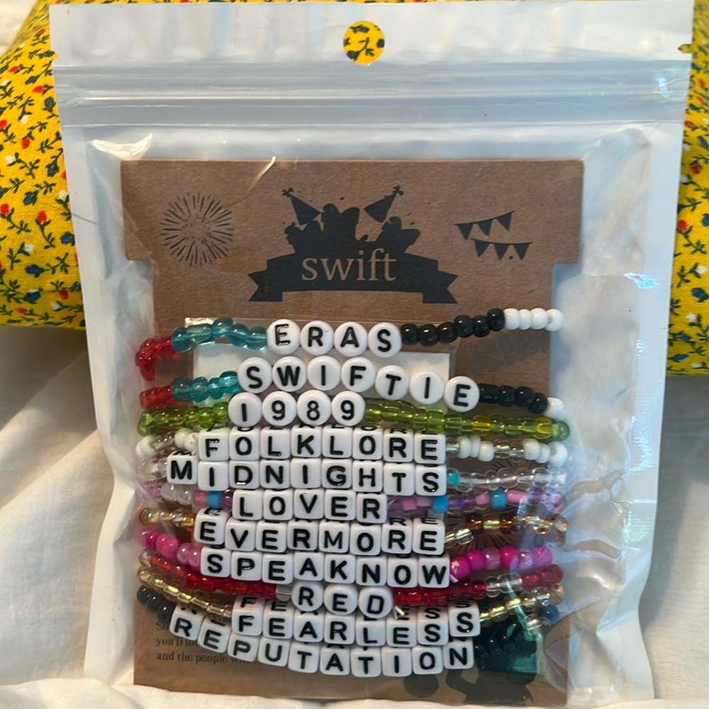 Taylor Swift  Sealed Package of Eras Tour Collectible 11-piece Bracelets.